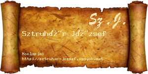 Sztruhár József névjegykártya