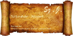 Sztruhár József névjegykártya